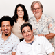 Clockwise: Eric Andre, Abbi Jacobson, Matt Groening, and Josh Weinstein at the 2018 Television Critics Association summer press tour